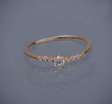 Solitario con swarovski blanco 1.1gr / TALLA 6 / Oro Amarillo Nac M