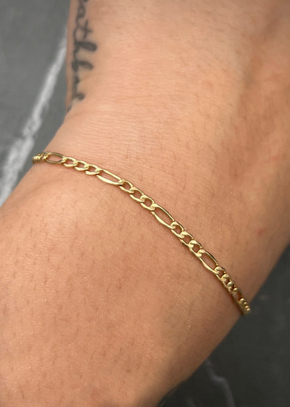 Pulso figaro 0.8gr / Largo 18cm / Oro Amarillo italy +1 M