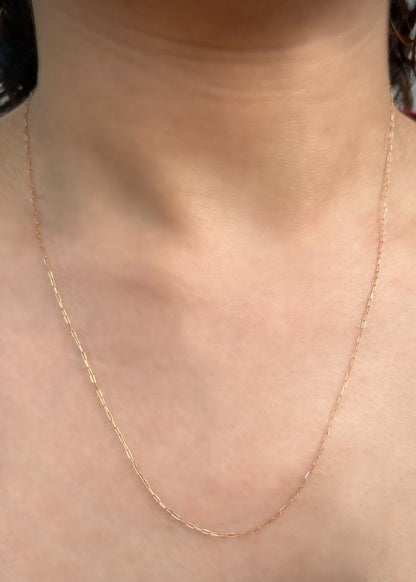 Cadena mini paper clip 1gr / largo 50cm / Oro Rosado italy +3 M