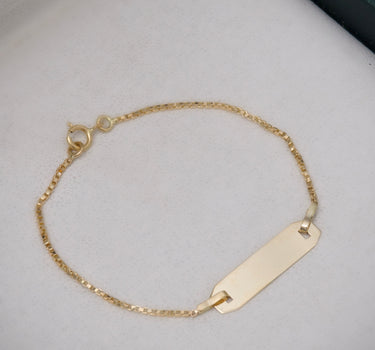 Pulso Bebé con placa 1.3gr / Largo 13.5cm / Oro Amarillo italy cte B