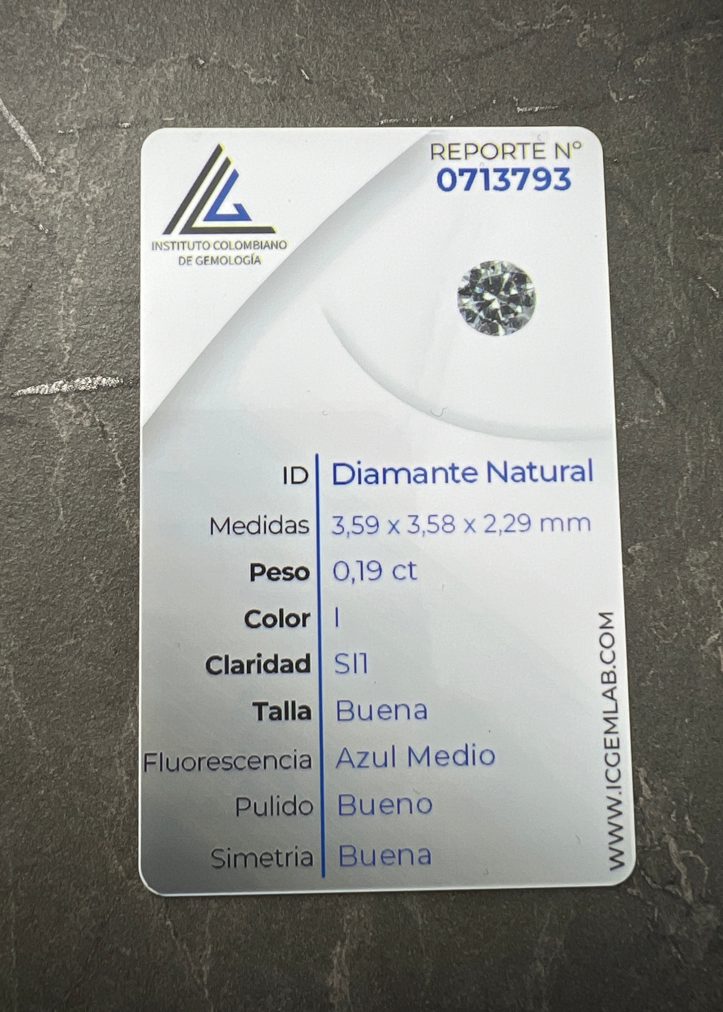 Diamante blanco 19 pts  (Joya) B