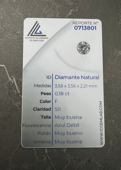 Diamante blanco 18 pts  (Joya) B