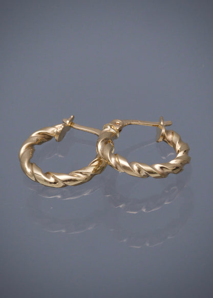 Candongas entorchadas 1.4gr / Largo 1.6cm / Oro Amarillo Nac B