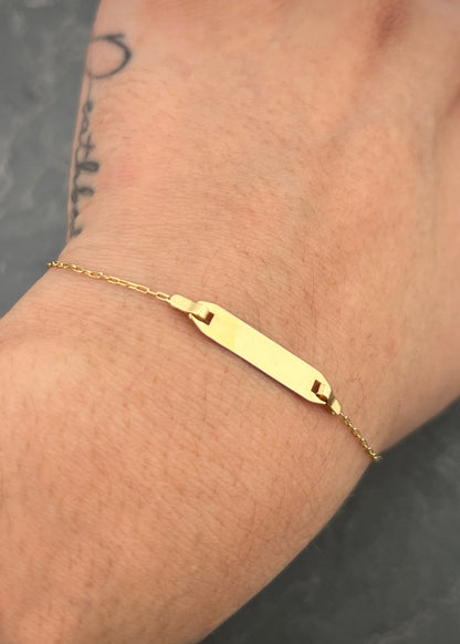 Pulso Bebé con placa 0.85gr / Largo 12cm / Oro Amarillo italy cte B