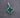 Dije lucky clover piedra verde 0.9gr / Largo 1.5cm / Oro Blanco Nac M