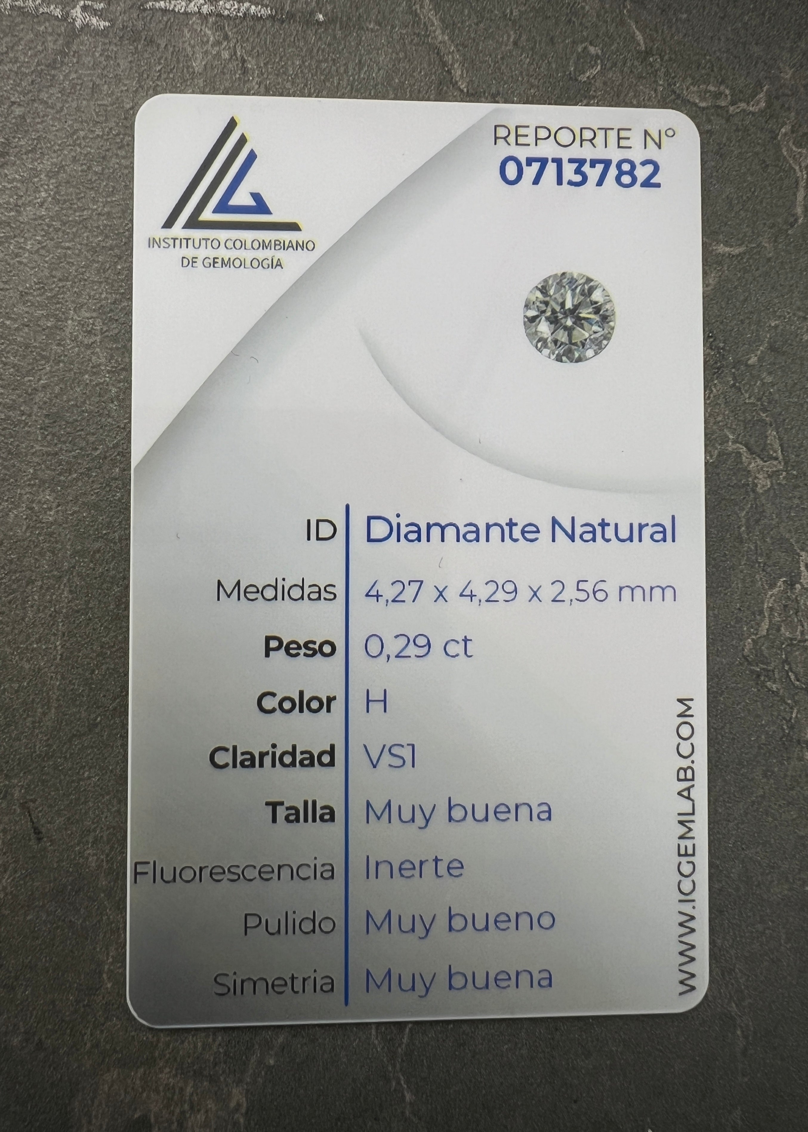 Diamante blanco 29 pts  (Joya) B