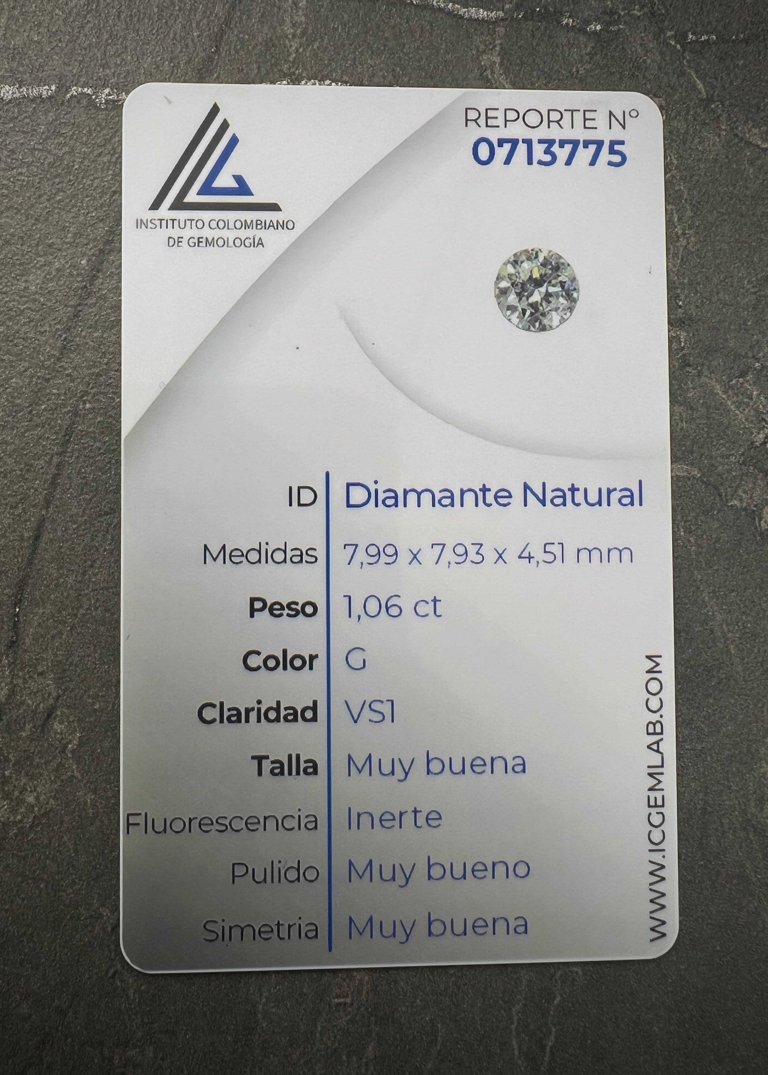 Diamante BLANCO 106 PTS  (Joya) B