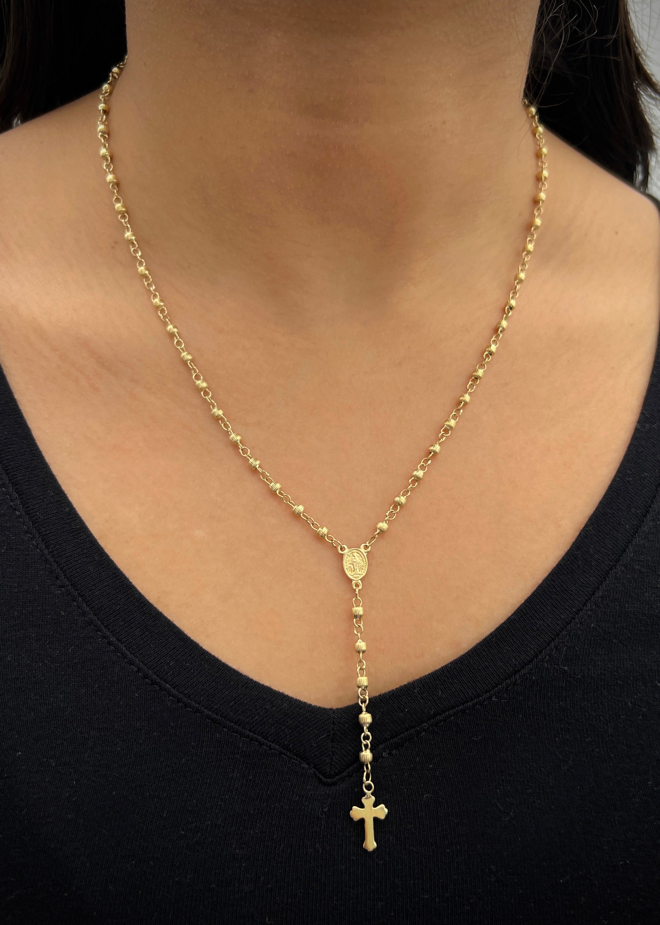 Rosario virgen de la milagrosa 7.9gr / Largo 45cm / Oro Amarillo Nac P