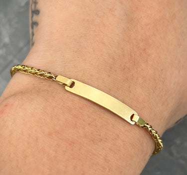 Pulso con placa lisa 3gr / Largo 17.5cm / Oro Amarillo italy +3 M
