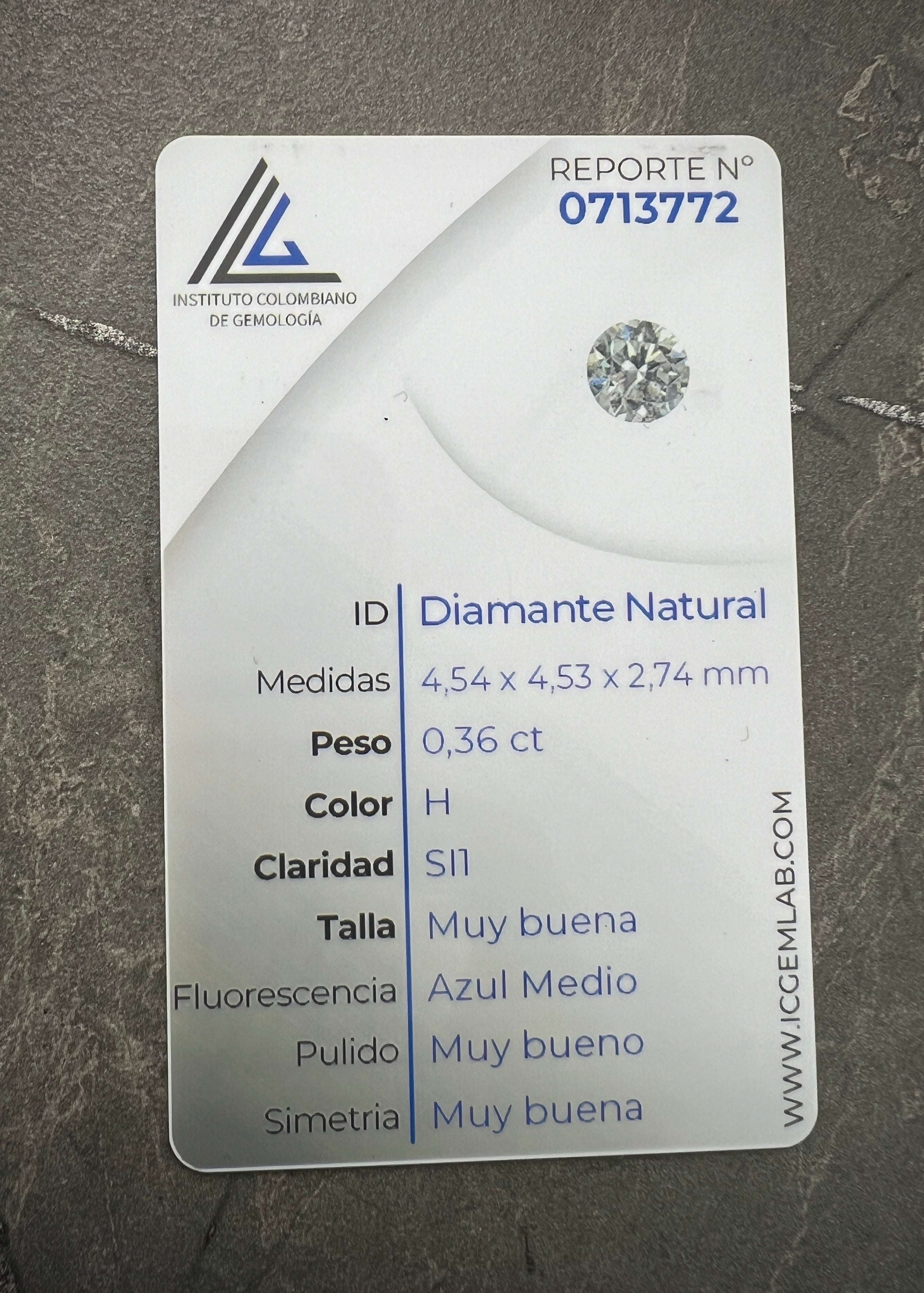 Diamante blanco 36 pts  (Joya) B
