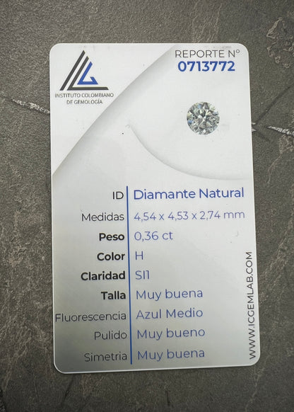 Diamante blanco 36 pts  (Joya) B