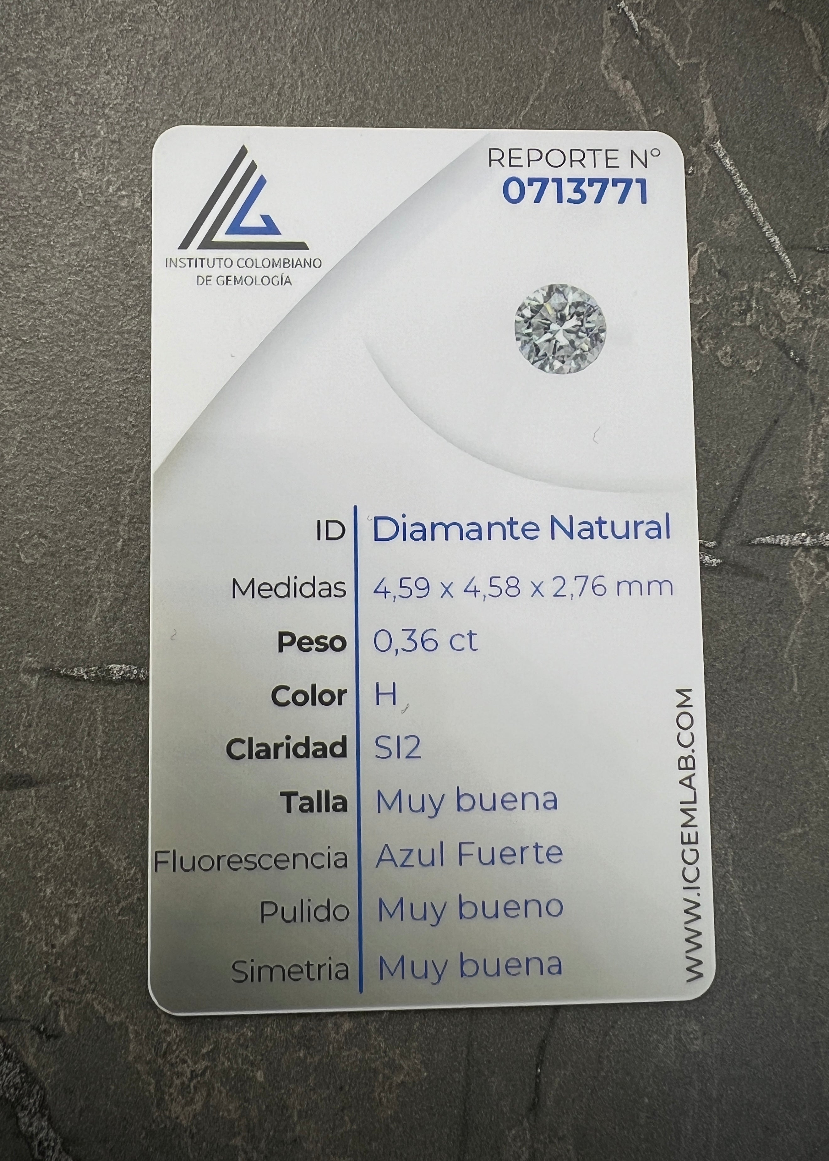 Diamante blanco 36 pts  (Joya) B