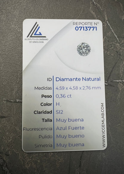 Diamante blanco 36 pts  (Joya) B