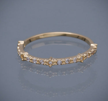 Anillo con swarovski blanco 1.25gr / TALLA 6 / Oro Amarillo Nac M