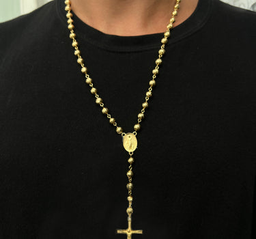 Rosario virgen de la milagrosa diamantado 38.05gr / Largo 60cm / Oro Amarillo Nac M