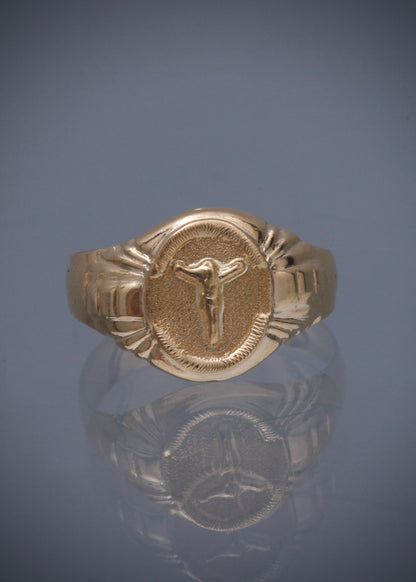 Anillo cristo 2gr / Talla 9 / Oro Amarillo Nac B
