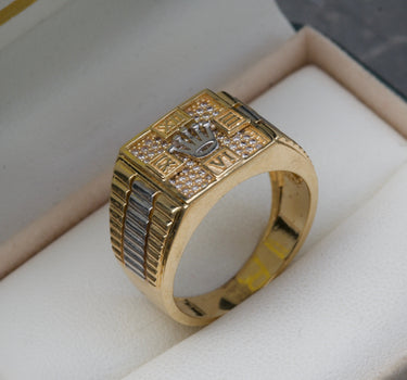 Anillo De CoroNA RX COn Swarovski 11.45gr / Dos Oros Nac M