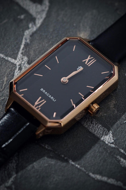 Reloj BRACARLI NEGRO Colección Arte, Hecho En Suiza B