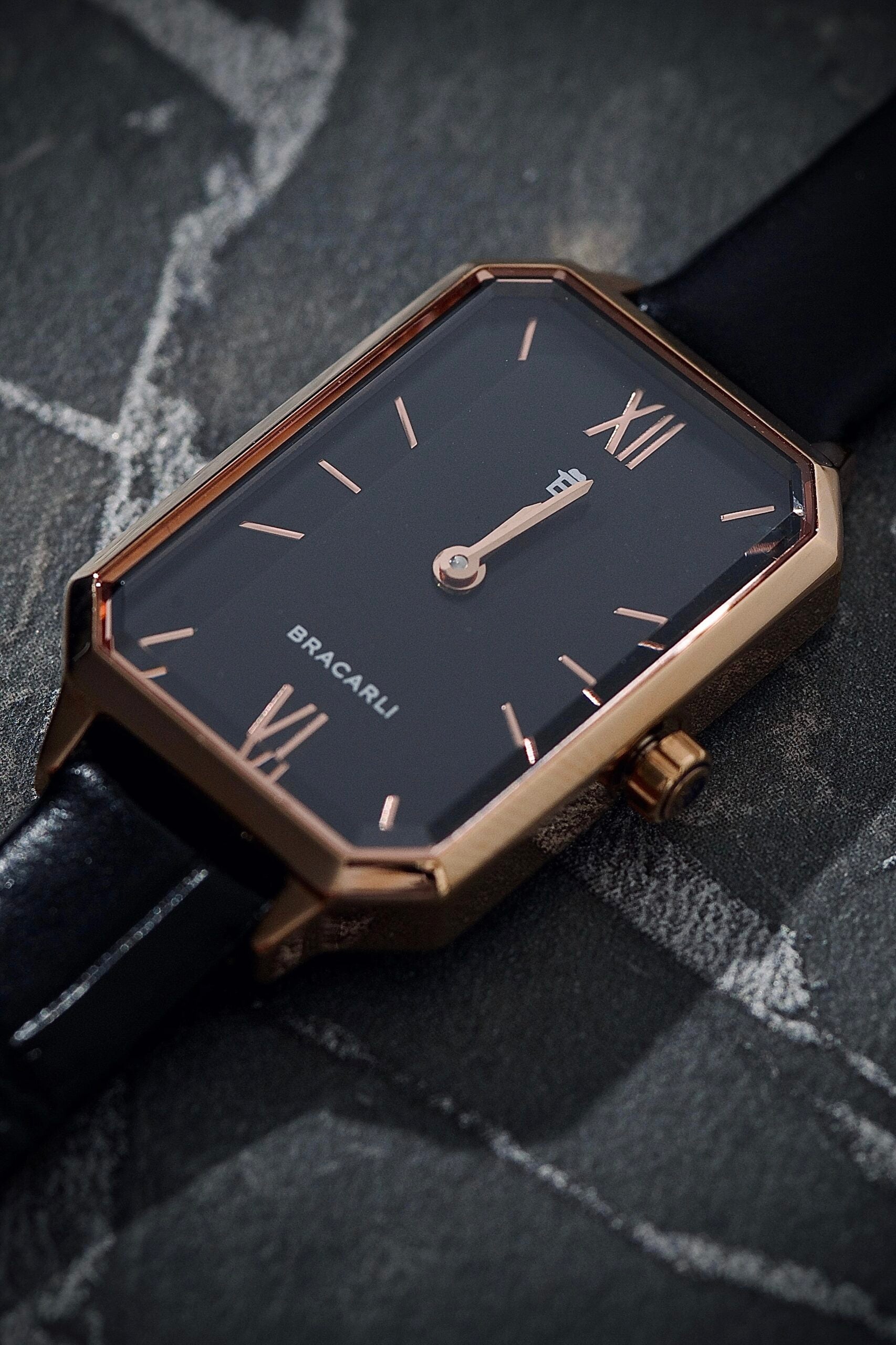 Reloj BRACARLI NEGRO Colección Arte. Hecho En Suiza*