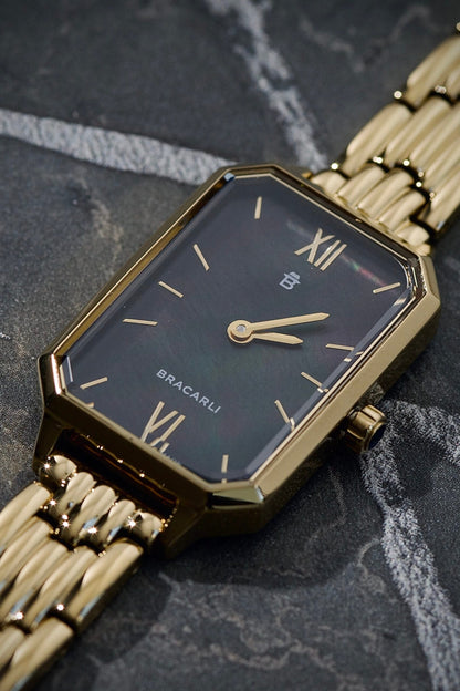 Reloj BRACARLI DORADO Colección Arte, Hecho En Suiza