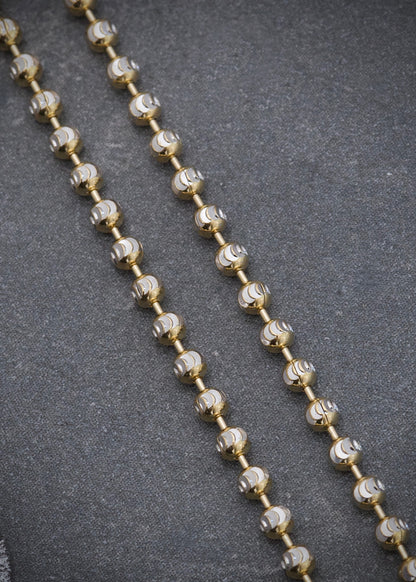 Cadena militar diamantada luna 2mm 7.45gr / Largo 50cm / Dos Oros italy +3 B