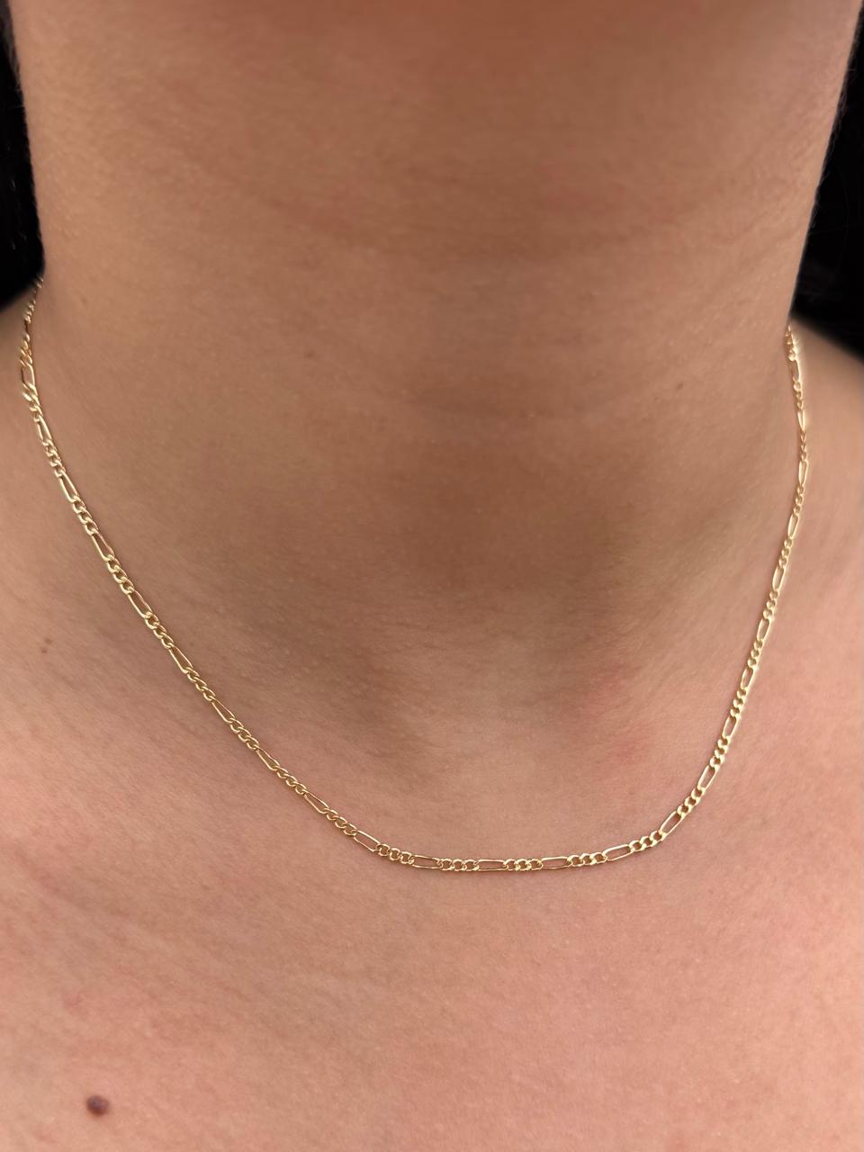 Cadena FIgAro 1.45gr / LArgo 40cm — Oro Amarillo