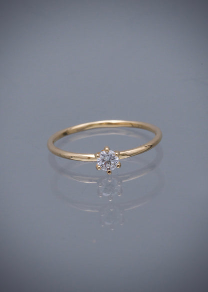 Solitario con swarovski blanco 1.6gr / TALLA 6 / Oro Amarillo Nac M