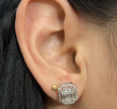 Topos con diamantes 4.3gr / Largo 1.2cm / Oro Blanco (Joya) B