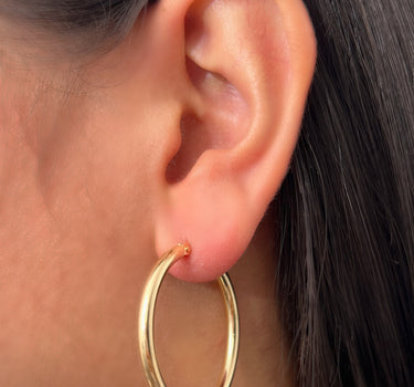 Candongas lisas 7.9gr / Largo 3.6cm / Oro Amarillo Nac P
