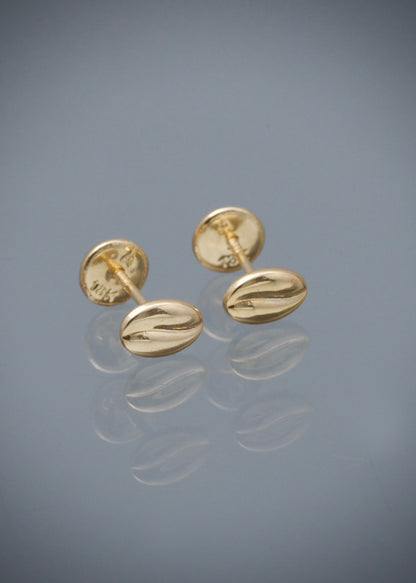 Topos grano de cafe 0.55gr / Largo 0.6cm /  Oro Amarillo Nac M