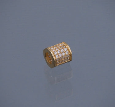 Herraje con swarovski blanco 1.25gr / Largo  0.7cm / Oro Amarillo Nac B