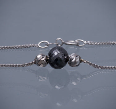 Pulso mini franco con 2.41qts de diamante negro 1gr / Largo: 18.5 cm / Oro Blanco (Joya) M