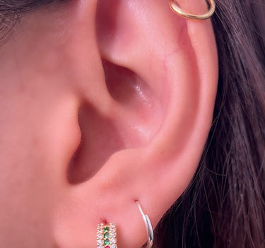 Candongas con swarovski multicolor 3.1gr / Largo 1.2cm / Oro Amarillo Nac M