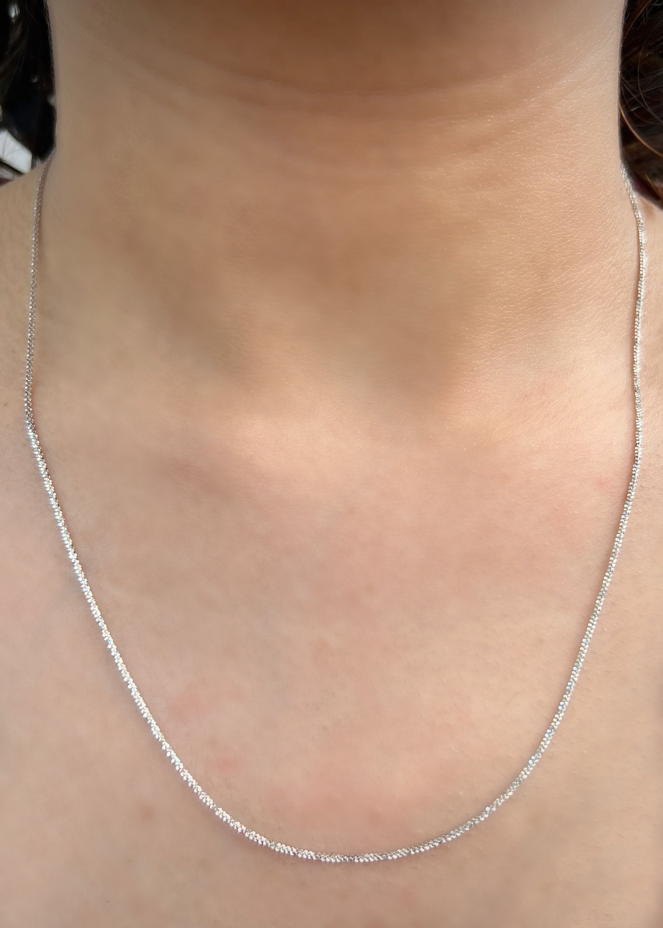 Cadena diamantada 2.1gr / largo 50cm / Oro Blanco italy +3 M