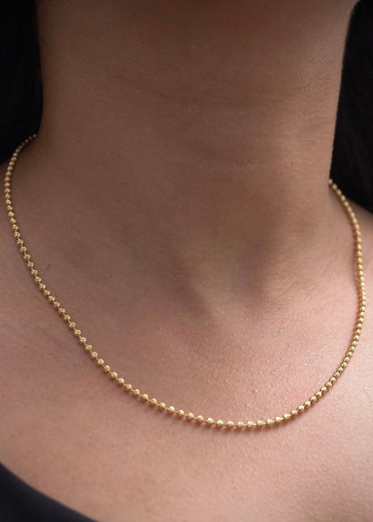 Cadena militar diamantada 2mm 10.2gr / Largo 45cm / Oro Amarillo italy +3 B