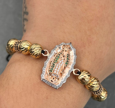Pulsera en hilo negro con herraje virgen de guadalupe 11.2gr / Dos Oros (Joya) M