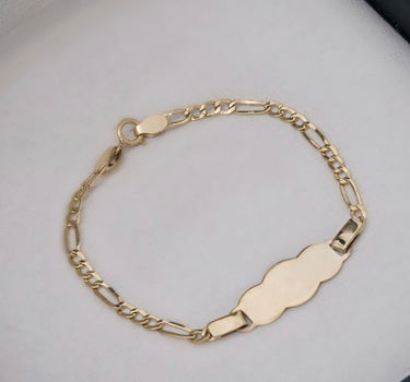 Pulso Bebé con placa 1.4gr / Largo 12.5cm / Oro Amarillo italy cte M