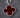 Dije lucky clover piedra roja 2gr / Largo 2.3cm / Oro Blanco Nac B