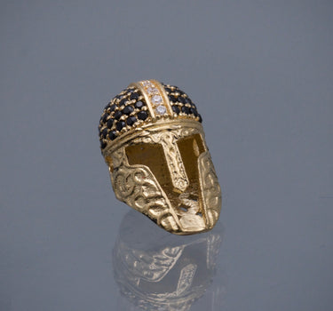 Herraje gladiador con swarovski negro y blanco 3.3gr / Largo 0.9cm / Oro Amarillo Nac B