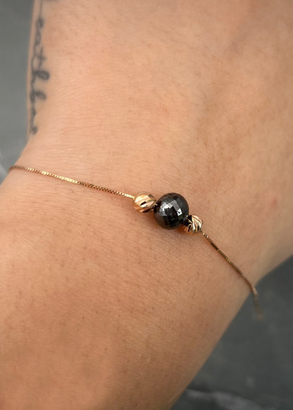 Pulso con 2.27qts de diamante negro 0.75gr / Largo: 17.5cm / Oro Rosado (Joya) B
