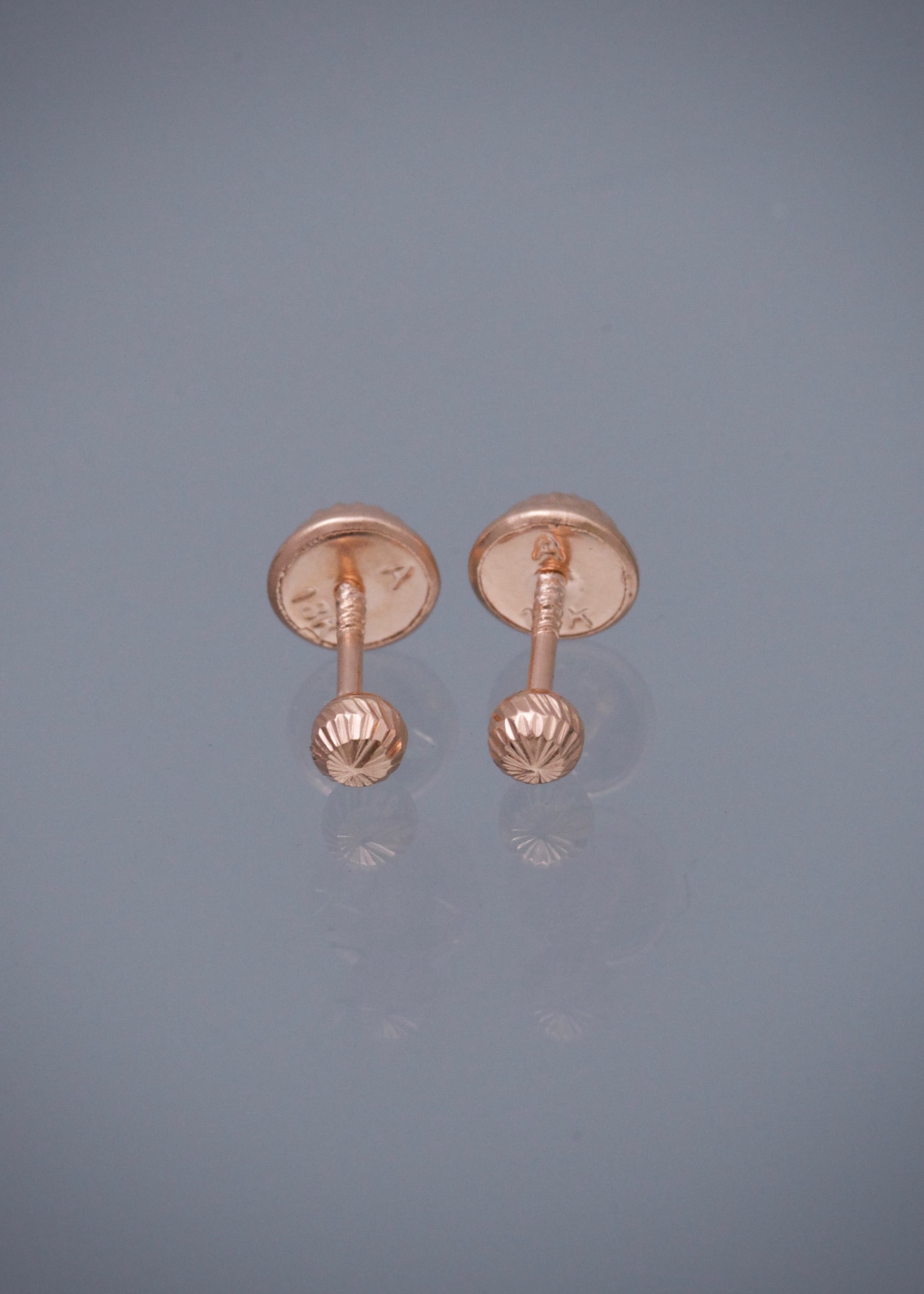 Topos bola diamantada 3mm 0.45gr / Largo 0.3cm / Oro Rosado Nac P