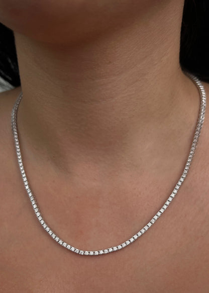 Cadena tenis con 588pts de moissanita 14,7gr / Largo 45cm / Plata (Joya) B