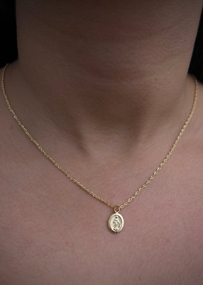 Dije virgen de la milagrosa 0.45gr / Largo 1.8cm / Oro Amarillo Nac *