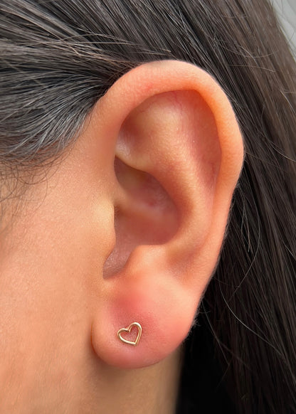 Topos silueta de corazon 0.5gr / Largo 0,5cm / Oro Rosado Nac P