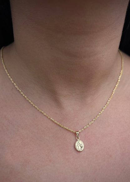 Dije virgen del carmen 0.45gr / Largo 1.7cm / Oro Amarillo Nac M