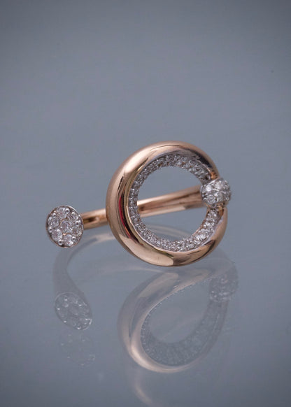 Anillo con 39pts de diamantes 4.55gr / TALLA 6 1/4 / Oro Rosado Nac (Joya) M