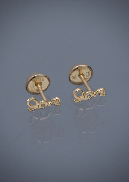 Topos love con swarovski blanco 0.55gr / Largo 0.34cm / Oro Amarillo Nac B
