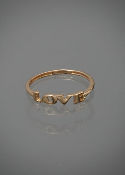 Anillo love 1.25gr / Talla 7 1/2 / Oro Amarillo Nac M