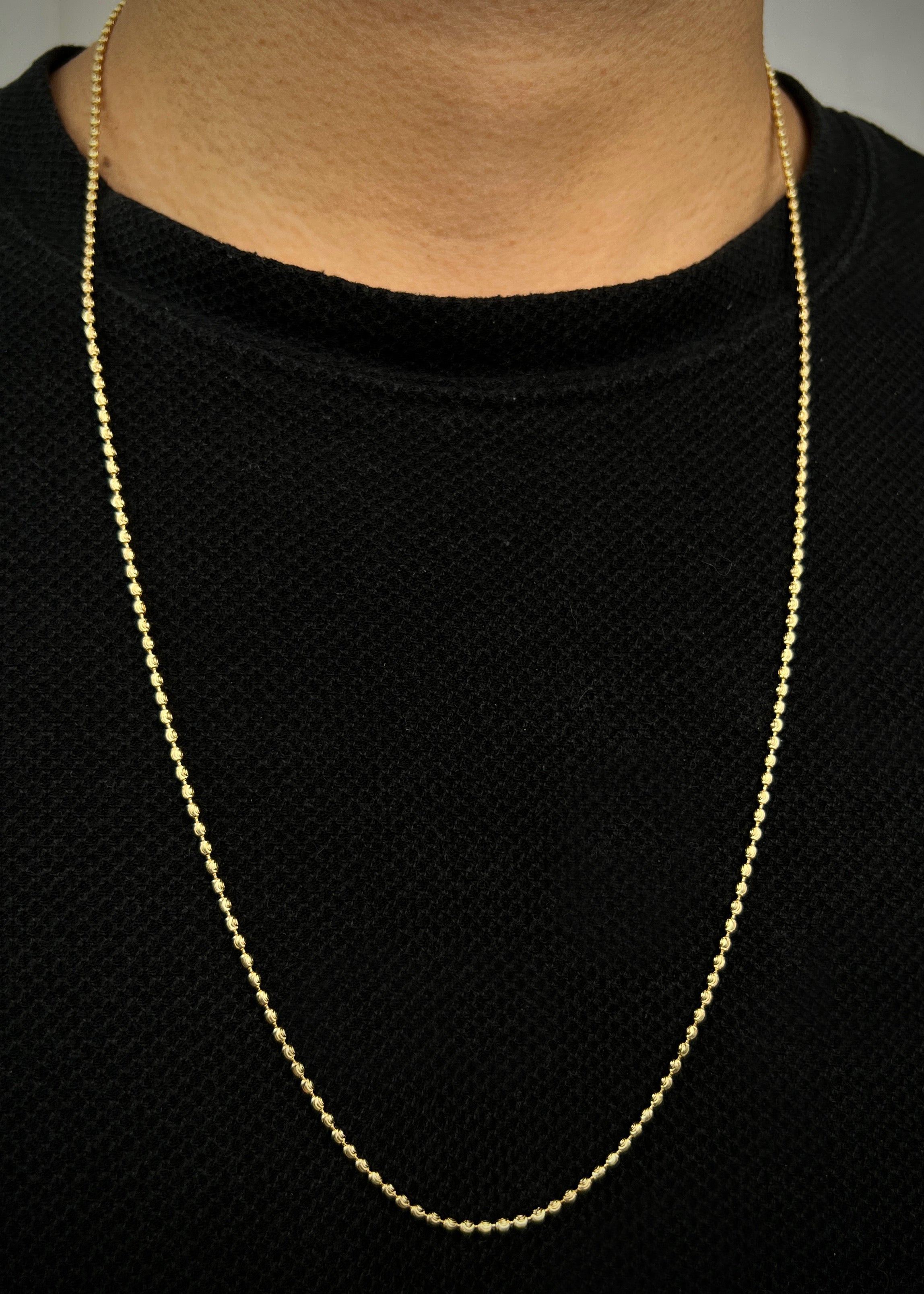 Cadena militar diamantado luna 8.95gr / Largo 70cm / Oro Amarillo italy +3 M