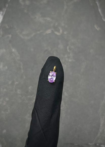 Dije con swarovski Lila 0.4gr / Largo 0.9cm / Oro Amarillo Nac B